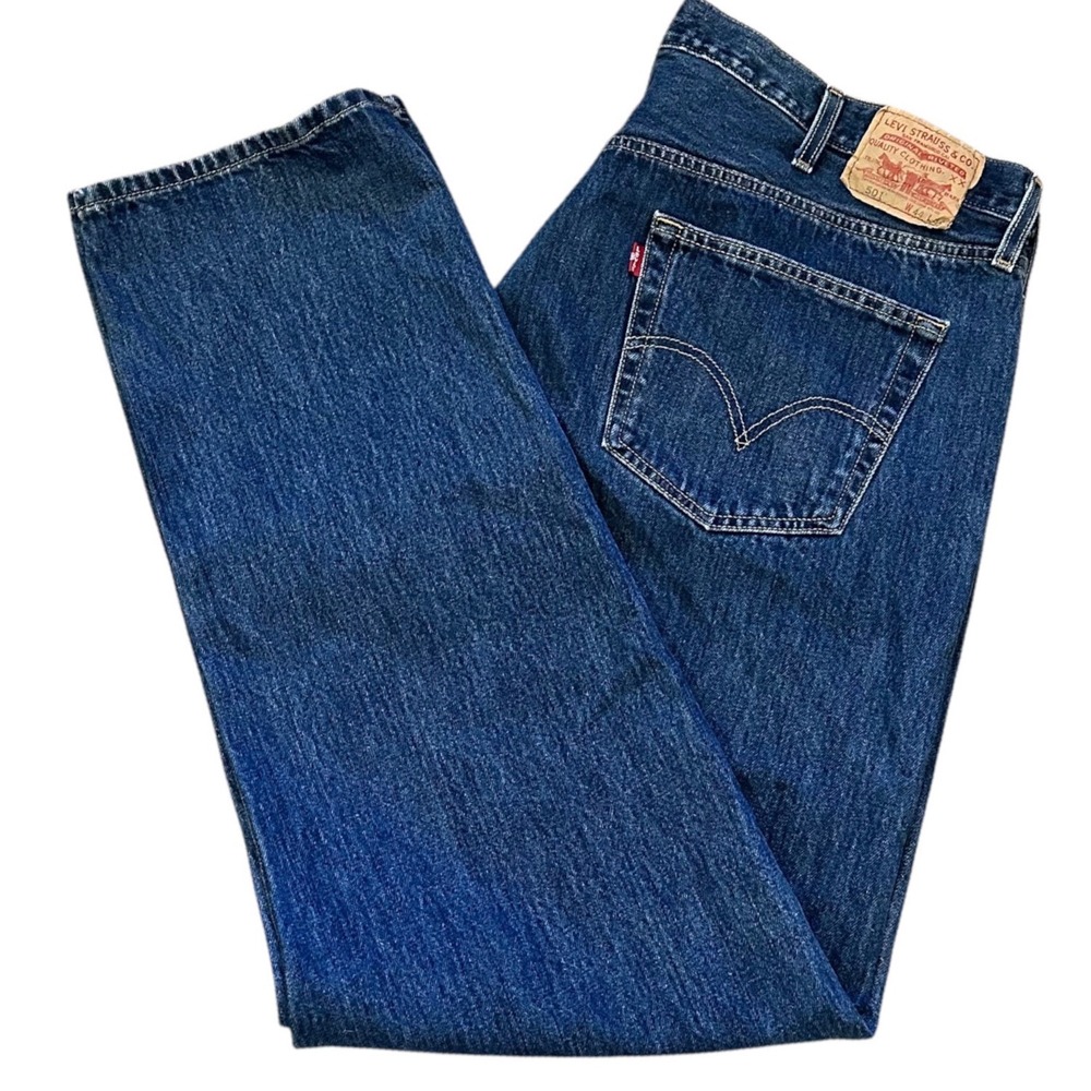 Levi's 501 Jeans Men 44x34 Blue Excellent Vintage Straight Fit Button Fly